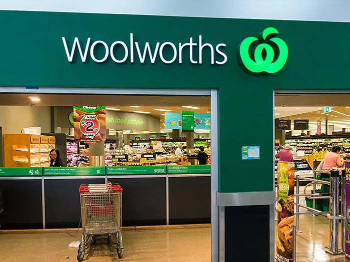 Woolworths ป้ายร้านค้าปลีกซูเปอร์มาร์เก็ต